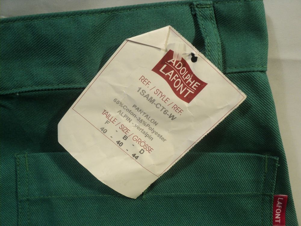Pantalon Travail Vert Alpin Lafont T38/40 Neuf Vêtements