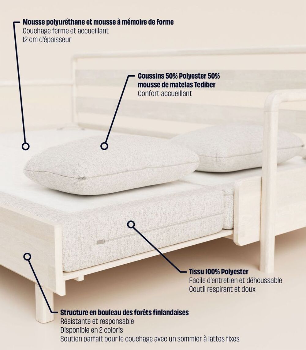 Canap&eacute; Tediber beige ultra confortable &quot; Etat neuf Meubles