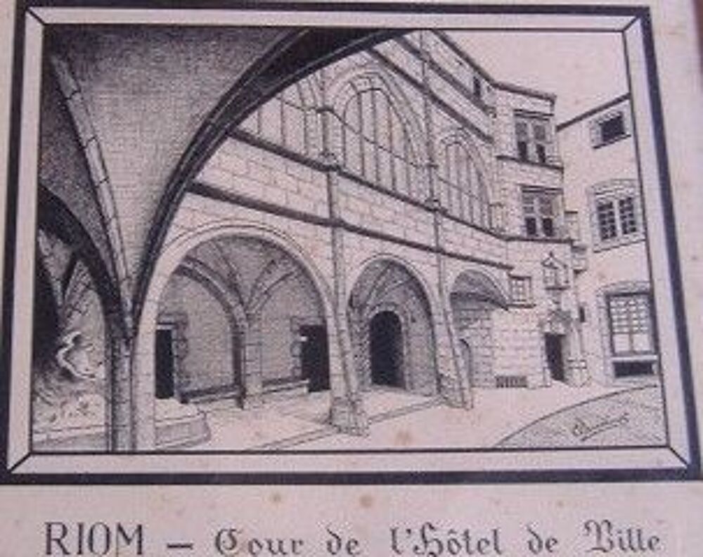 RIOM (63) : LITHOGRAPHIE Ancienne 