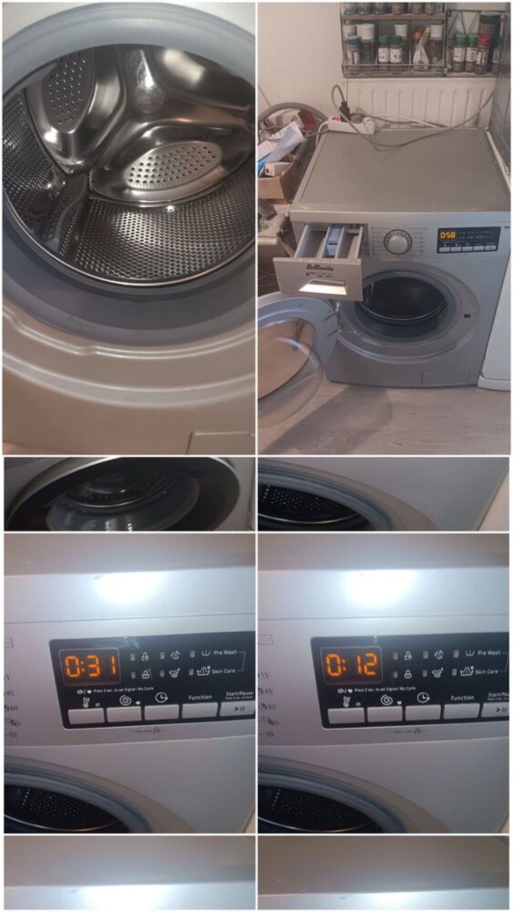 lave Linge Bellavita Class A+++ 8kg Rapide 15/30/45/60min Di Electroménager