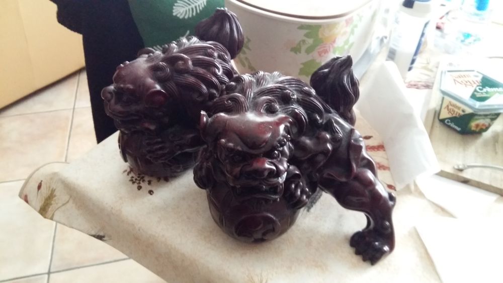 2 LIONS CHINOIS FO Décoration