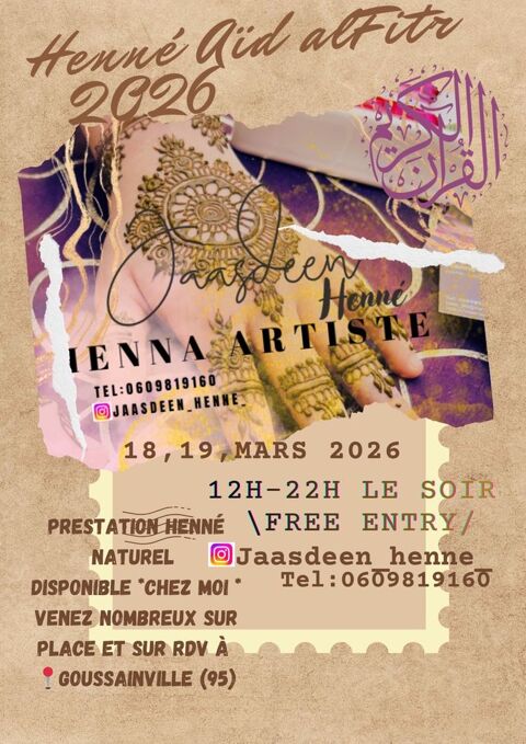 Tatoo henn&eacute; naturel. 0 95190 Goussainville