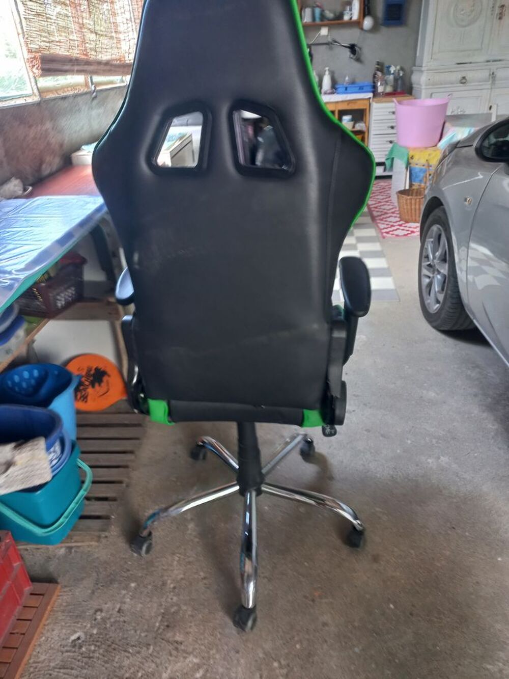 Chaise de bureau noire et verte Meubles