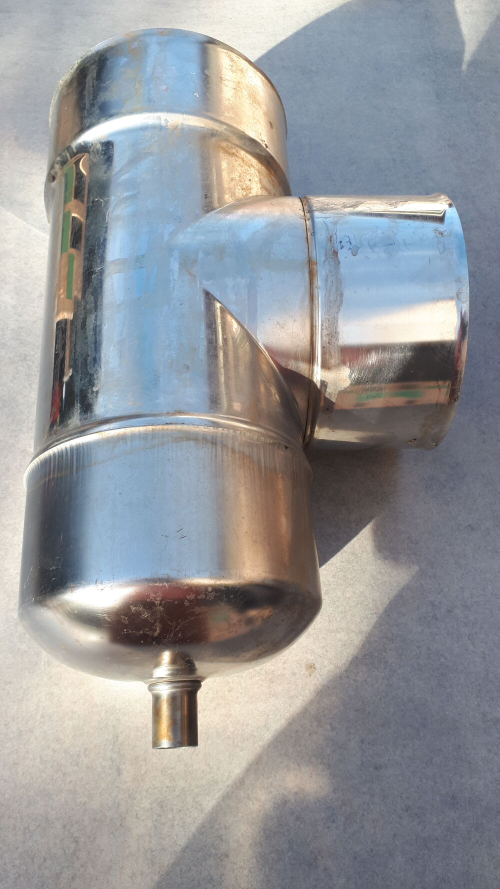 TE DE TUBAGE INOX + PURGE POUR Diam&egrave;tre 140 Bricolage
