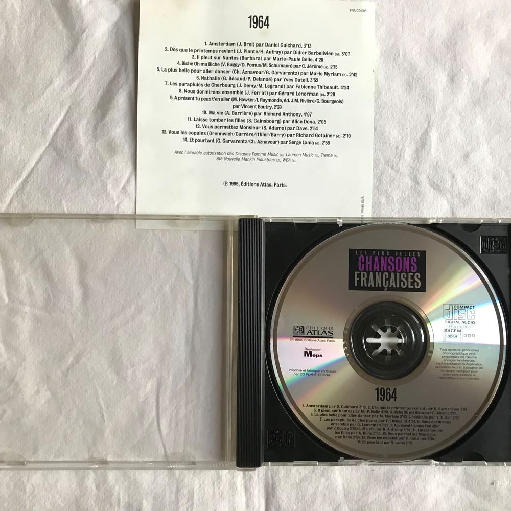 CD 1964 Les plus belles chansons Fran&ccedil;aises CD et vinyles