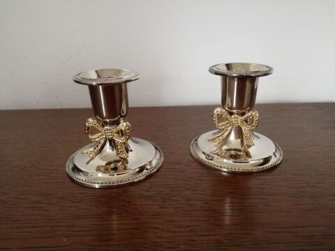2 petits bougeoirs en  argent 30 Barentin (76)