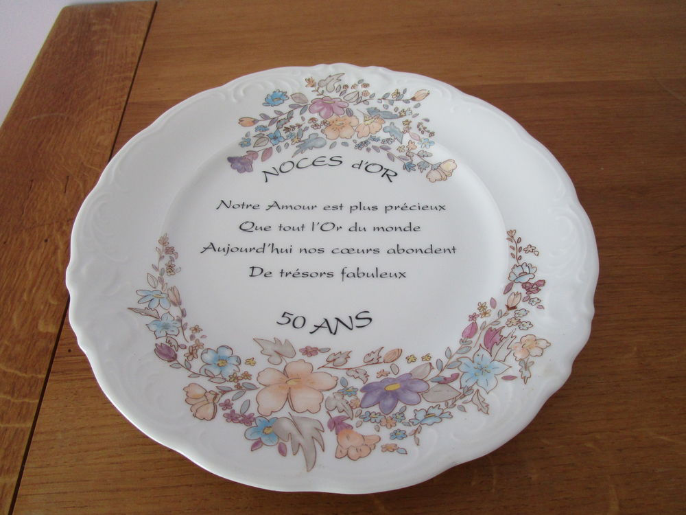 Assiette "Mariage" 50 ANS Décoration