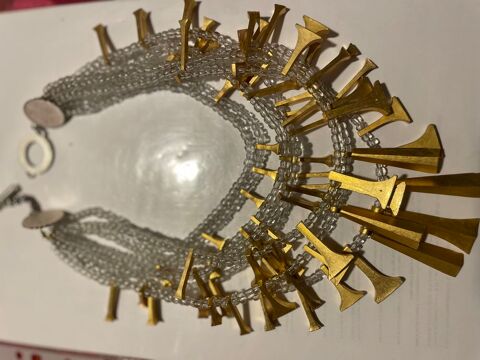 Collier défilé 8 rangs enfilage perles motifs dorés ANTIGONA 420 Vigneux-sur-Seine (91)