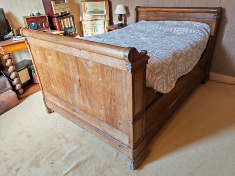 Ancien lit Bateau en ch�ne massif couchage 120x190 150 La Tremblade (17)