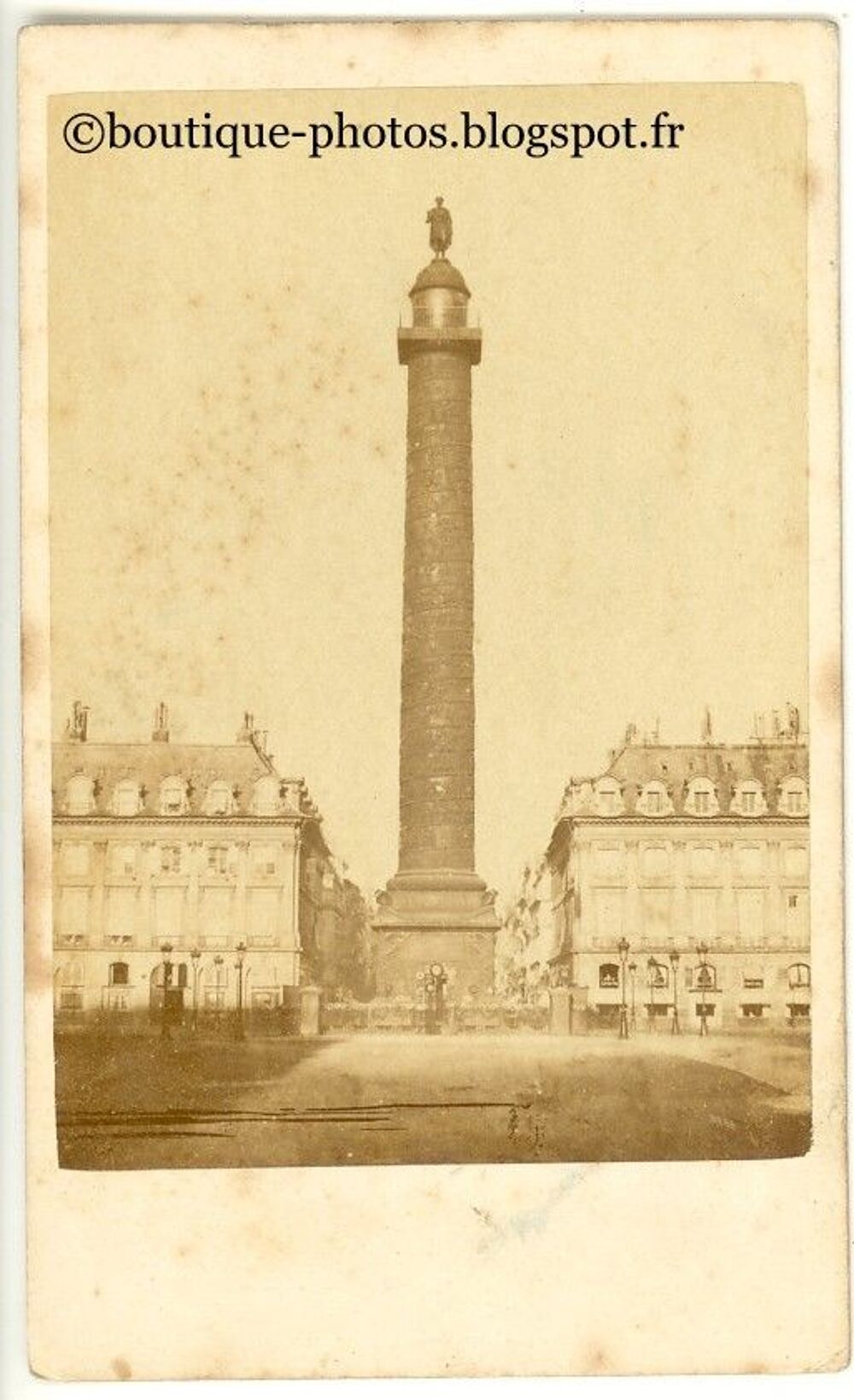 CDV Photo Paris Colonne Vend&ocirc;me Photographie Anonyme ca1865 