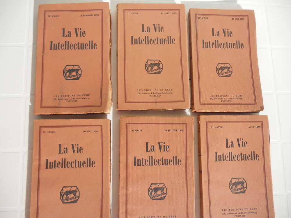 12 revues: LA VIE INTELLECTUELLE &eacute;ditions du cerf 1937-38 Livres et BD