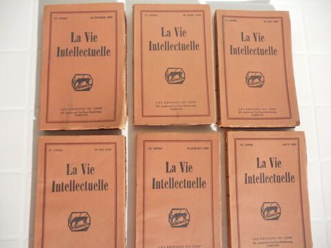12 revues: LA VIE INTELLECTUELLE   éditions du cerf 1937-38 12 Tours (37)