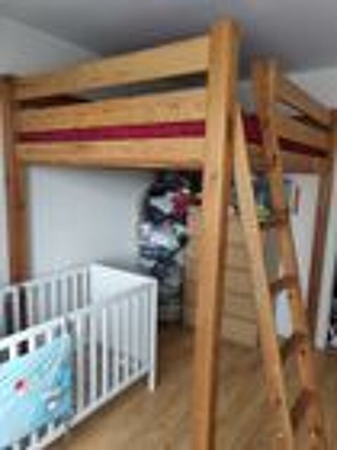 LIT MEZZANINE PIN MASSIF 2 PERSONNES 175 Maisons-Alfort (94)