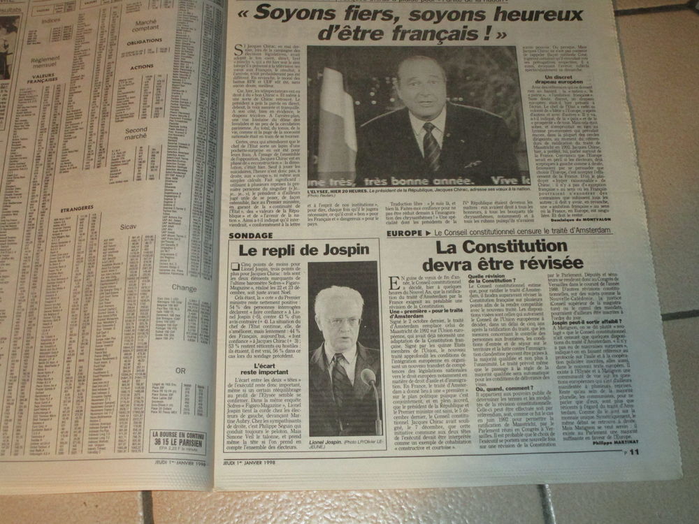 VIEUX JOURNAL 1 JANVIER 1998 