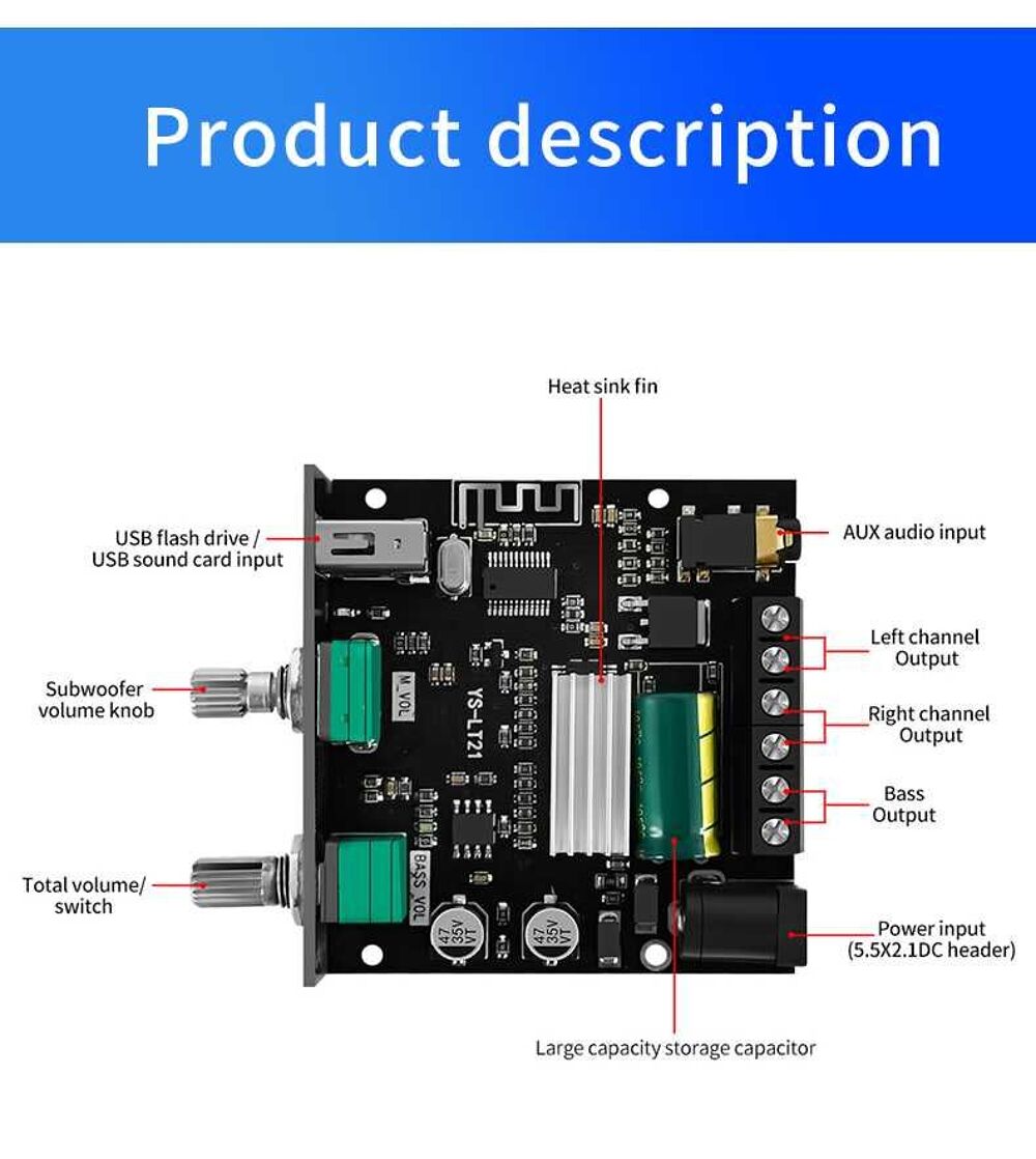 ampli bluetooth 3 voies Audio et hifi