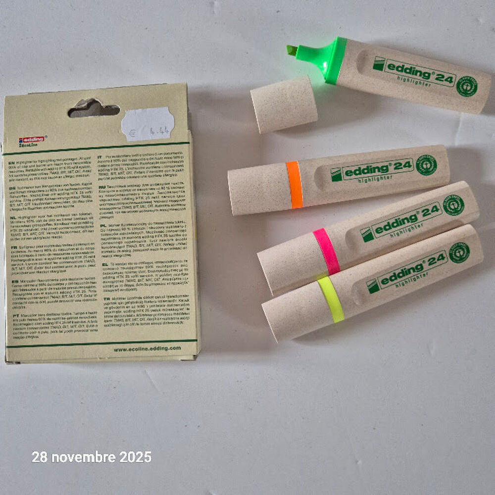 Edding 4 feutres Surligneur EcoLine - 4 couleurs Bricolage