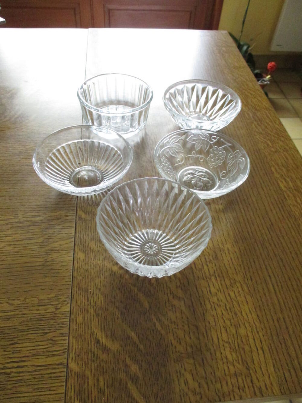 lot de 5 coupelles en verre vintage Décoration