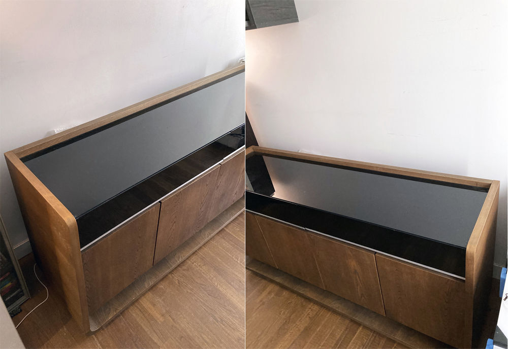 Buffet 160 cm ET table basse 120 cm bois et verre Meubles