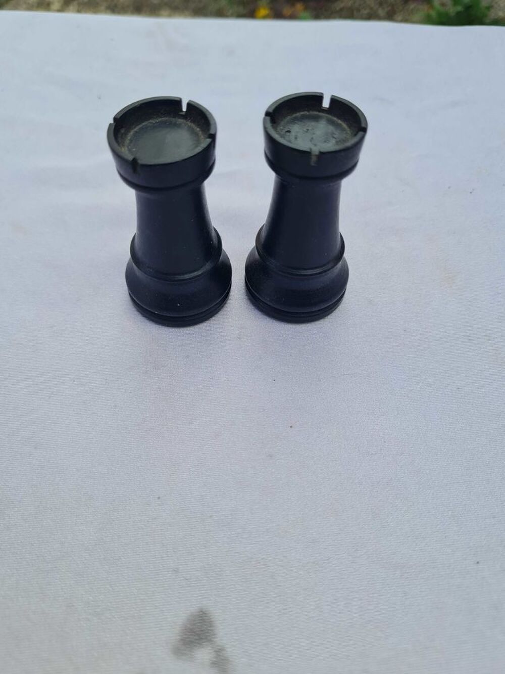Jeu d'&eacute;checs vintage Staunton Fran&ccedil;ais en buis massif €" Taille 4 €" Plomb&eacute; / Feutr&eacute; 