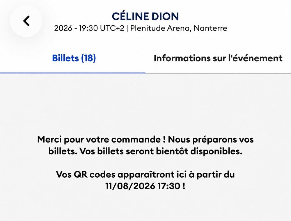 C&eacute;line Dion Paris 12 septembre Billetterie