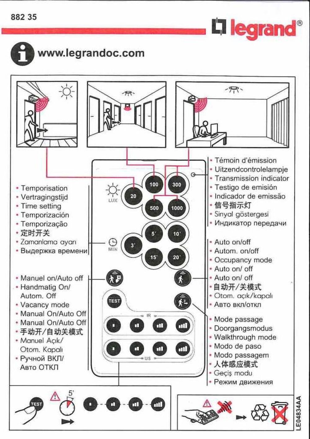 Configurateur de r&eacute;glage LEGRAND pour d&eacute;tecteur EC02 Bricolage