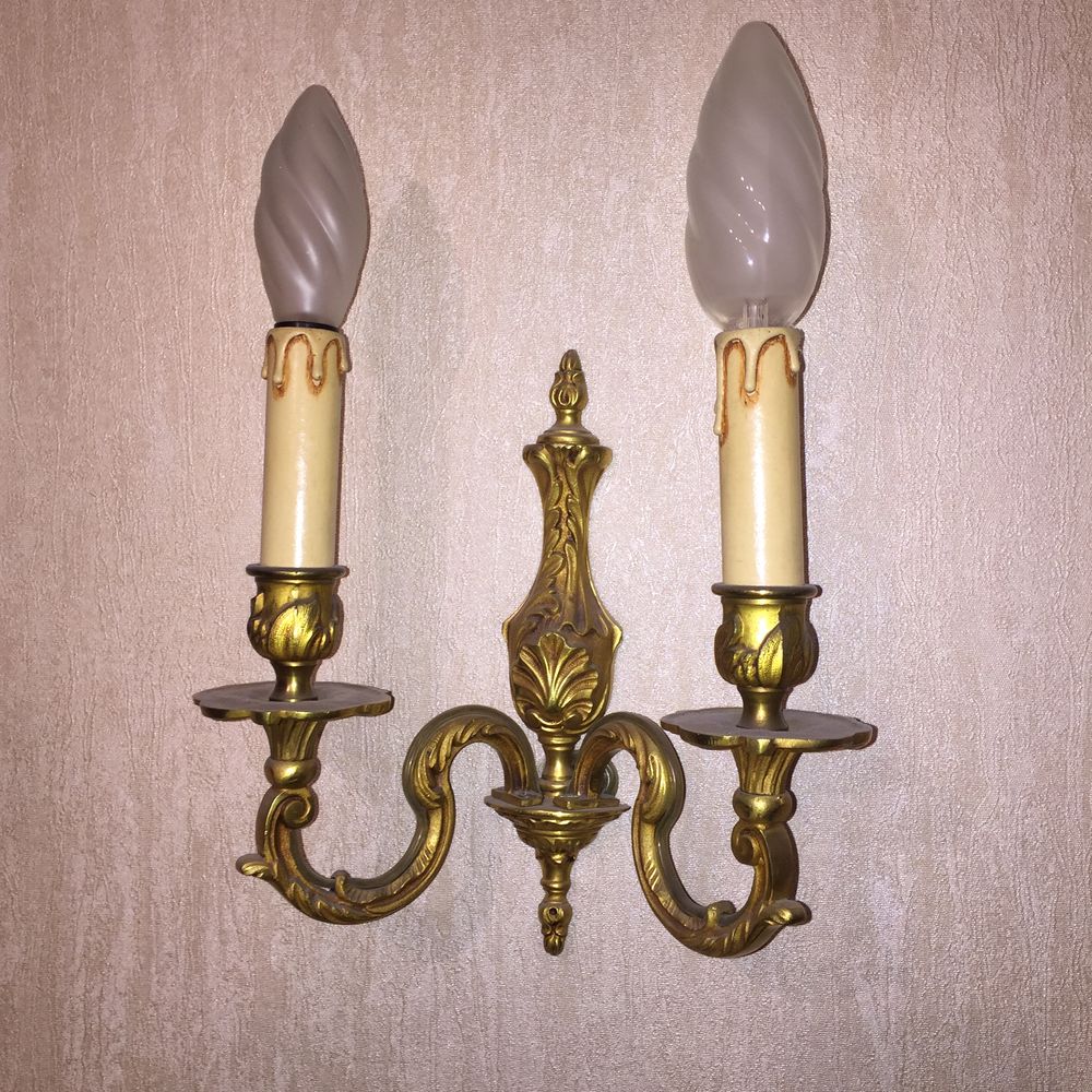 Ensemble luminaires bronze massif Louis XV authentifi&eacute; Lucie Décoration