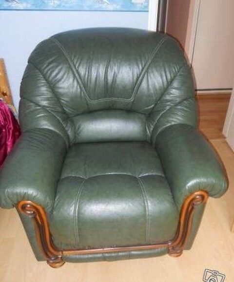 Fauteuil en cuir vert neuf 120 Retiers (35)