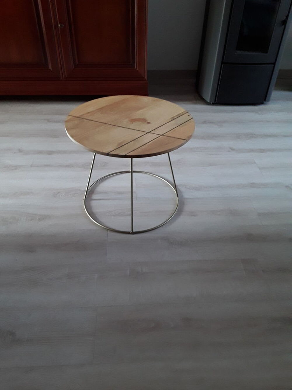 Table d appoint bois et acier Meubles