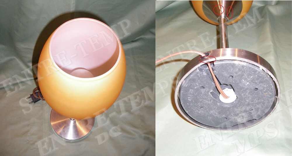BELLE LAMPE OVO&Iuml;DE M&Eacute;TAL CHROM&eacute; ORANGE &amp; BLANCHE ART MODERNE Décoration
