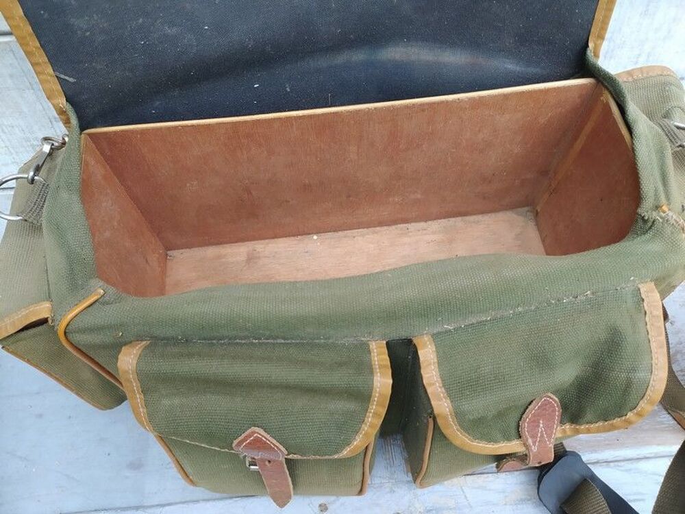 Ancien Sac de P&ecirc;che &agrave; Bandouli&egrave;re Sacoche P&ecirc;cheur Sports