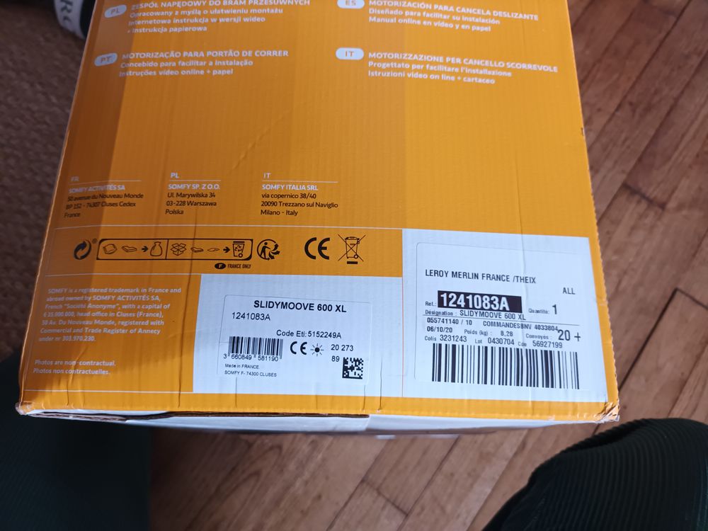 Moteur portail Somfy NEUF Bricolage