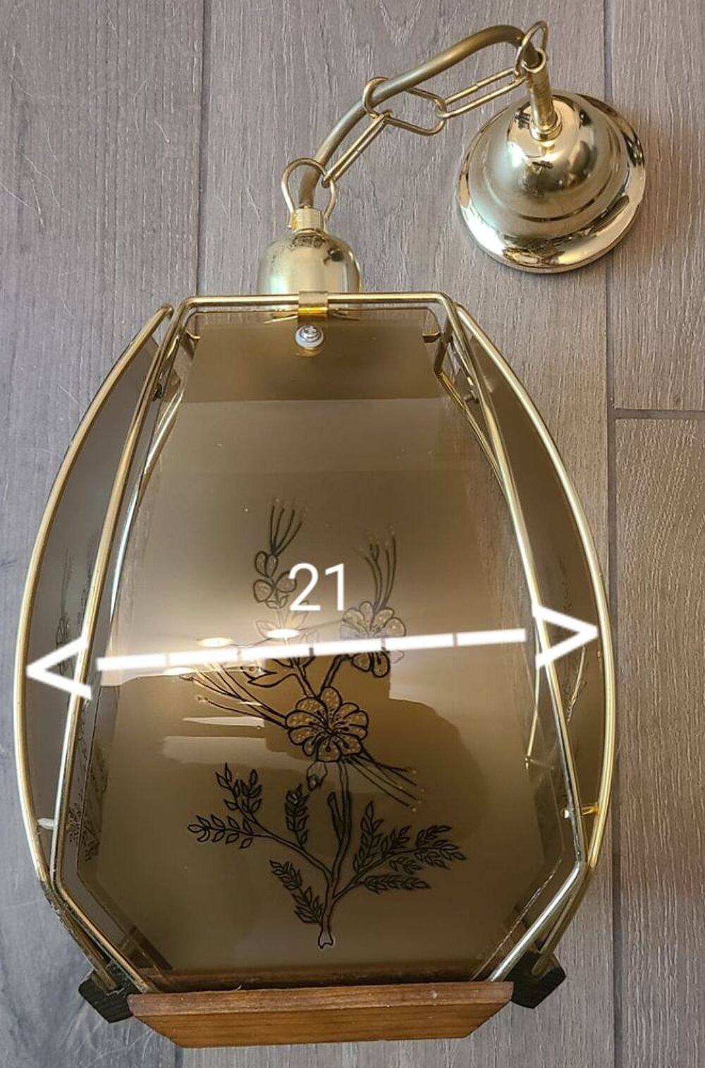 Suspension bois verre 21x21 Décoration