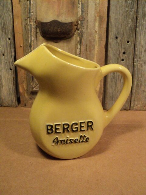 Ancien Pichet Fa�ence Publicitaire Berger Anisette 35 Loches (37)