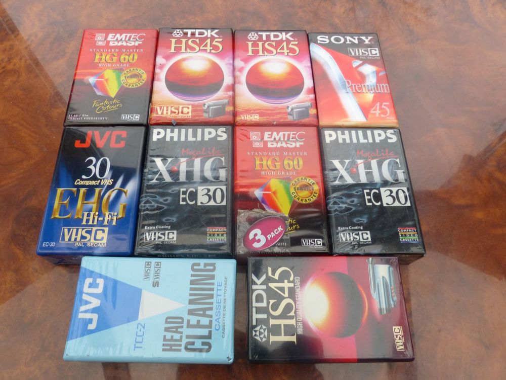 Adaptateur cassette VHS-C et Cassettes pour cam&eacute;scope VHS-C Photos/Video/TV