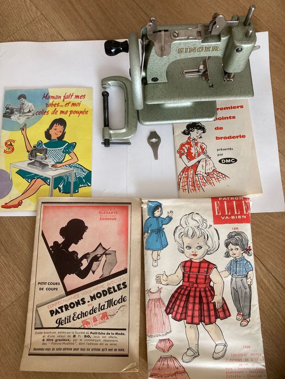 JOUET ANCIEN Machine &agrave; Coudre de Poup&eacute;e SINGER Ann&eacute;es1960 