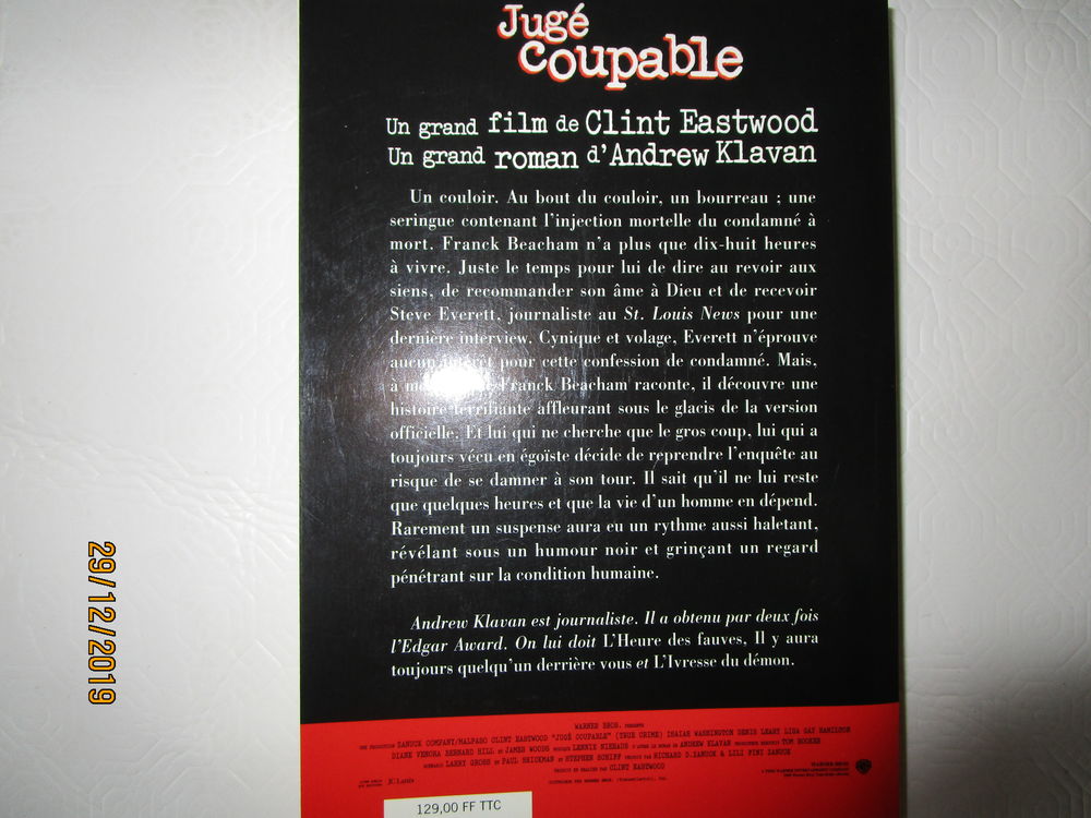 "JUGE COUPABLE " de Andrew Klanvan Livres et BD