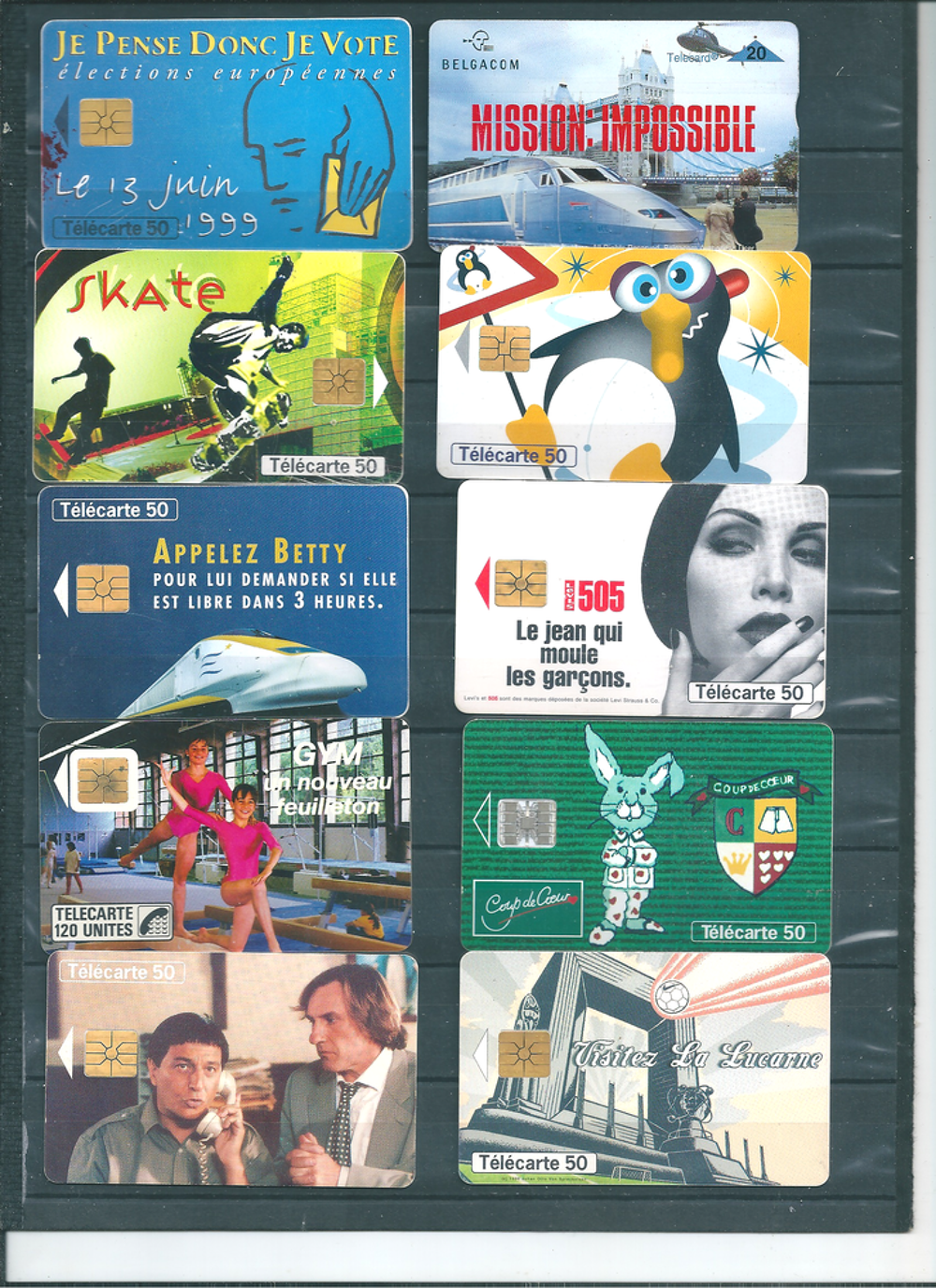 LOT DE 10 CARTES TELEPHONE 