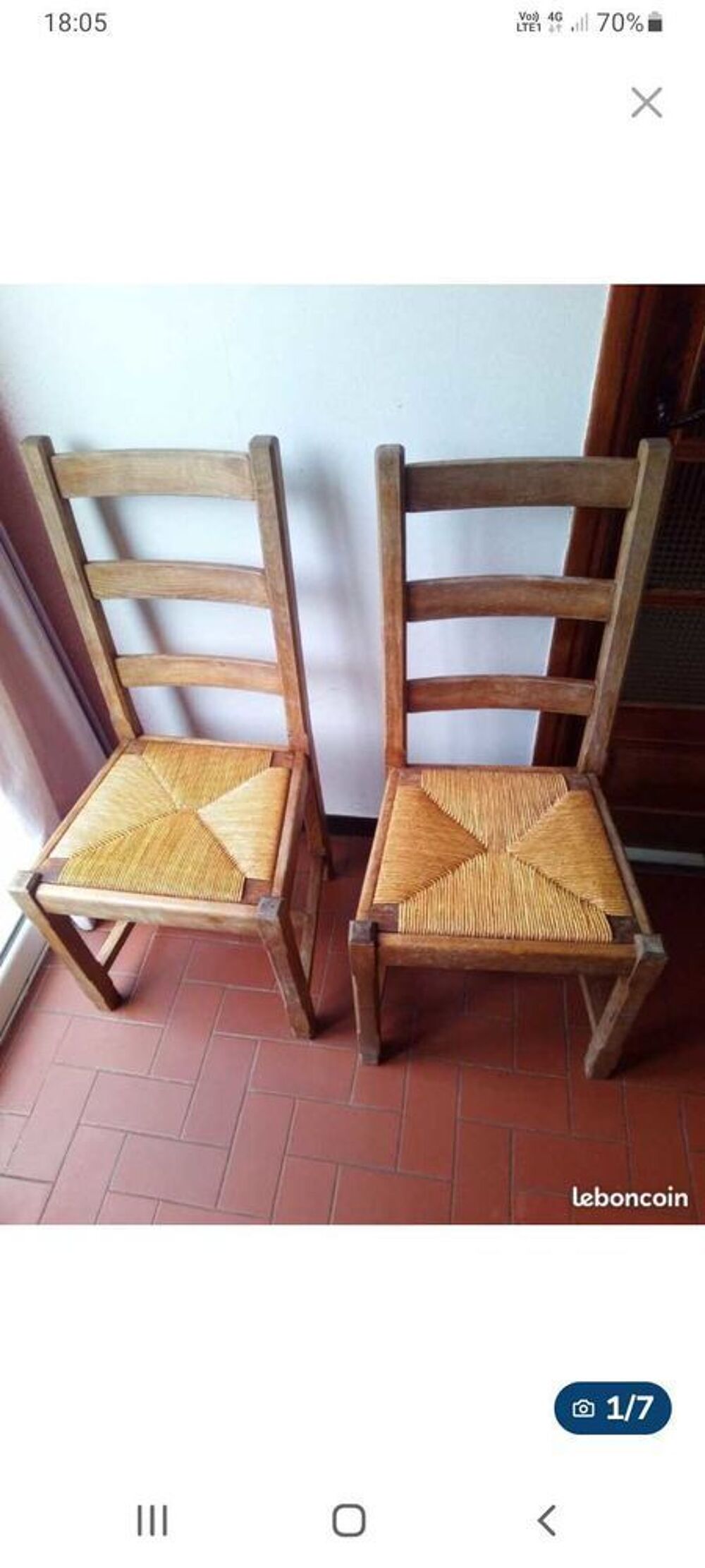 2 Chaises bois massif Meubles