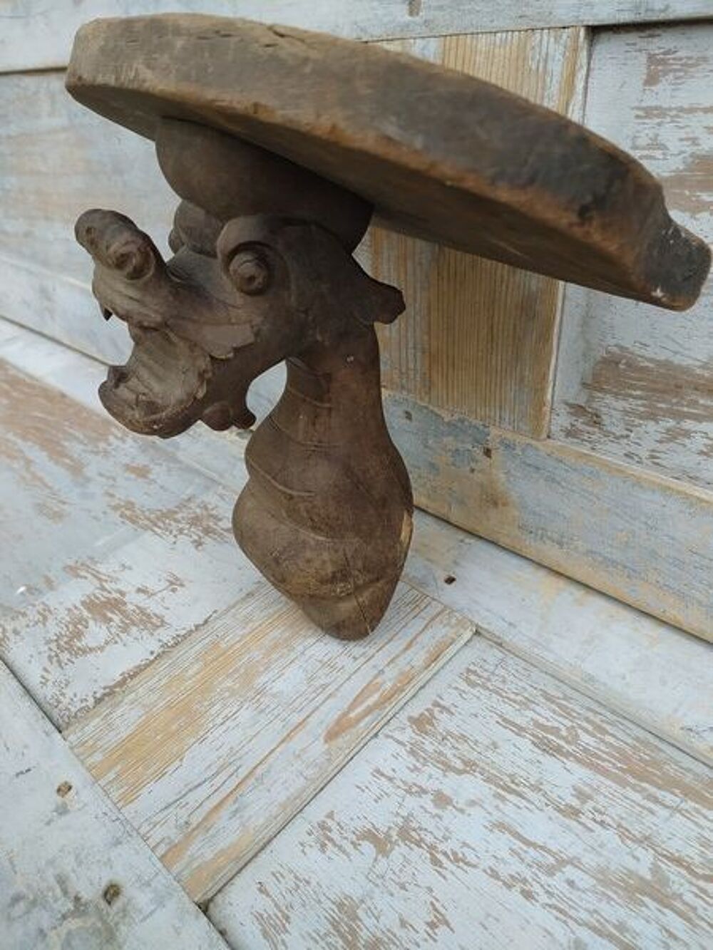 Applique Murale Console T&ecirc;te Dragon Chim&egrave;re Asiatique Asie 