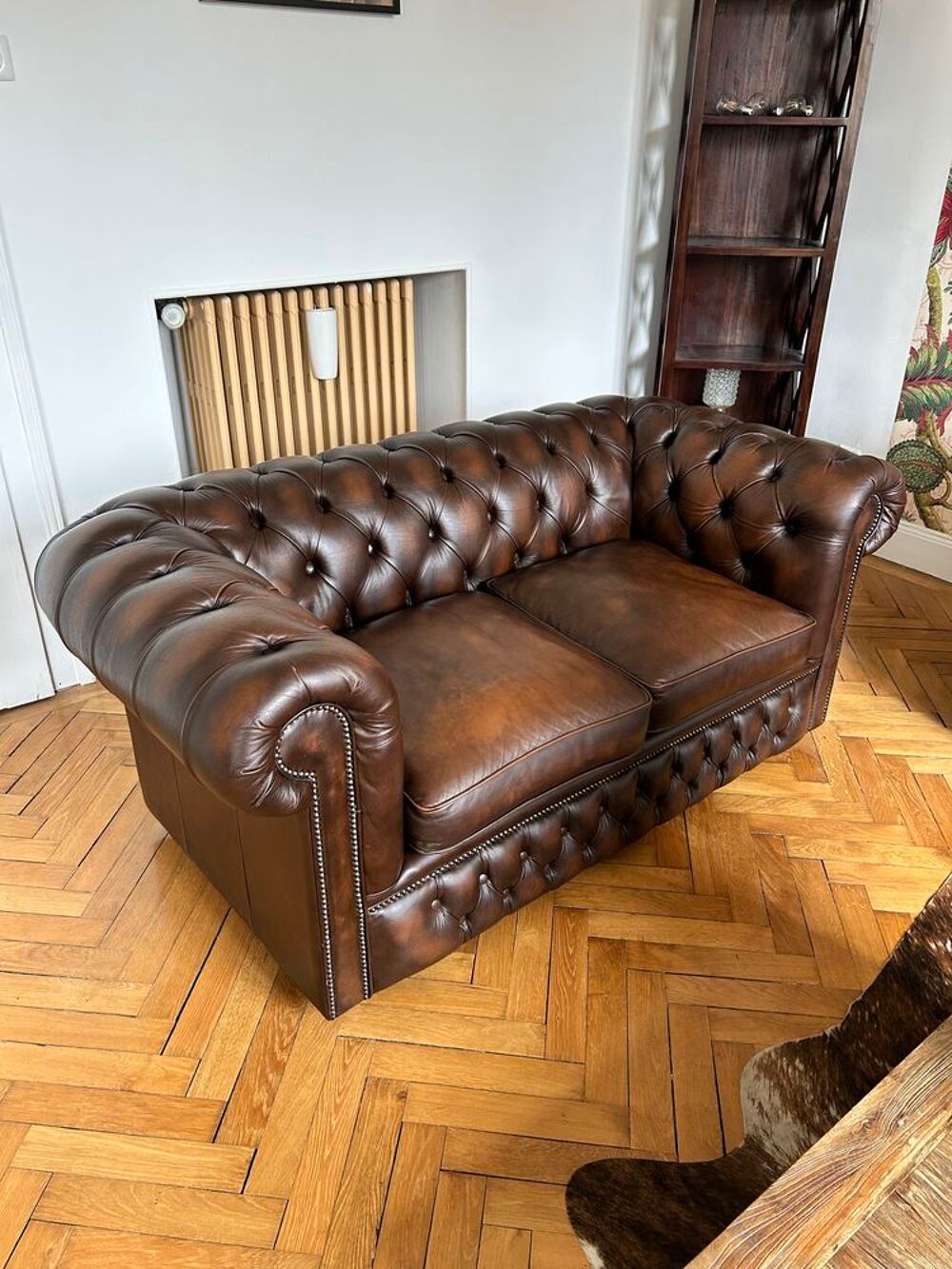 Canap&eacute;s Chesterfield cuir Plein Fleur de Buffle Meubles