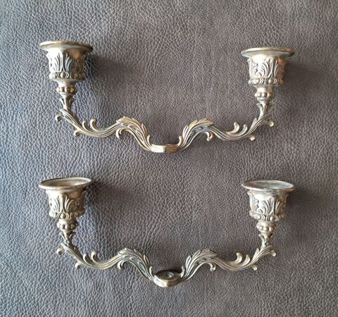 lot de 2 bougeoir chandelier candélabre en laiton 15 Carnon Plage (34)