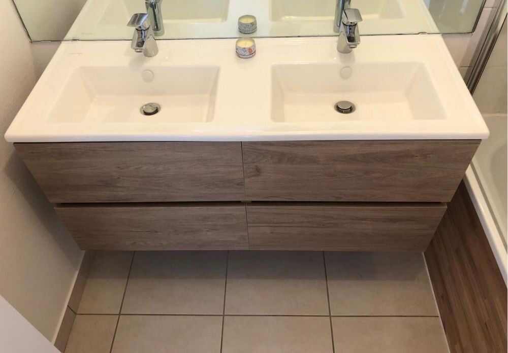 JACOB DELAFON ? Meuble double vasque 120 cm ? Ch&ecirc;ne naturel Meubles