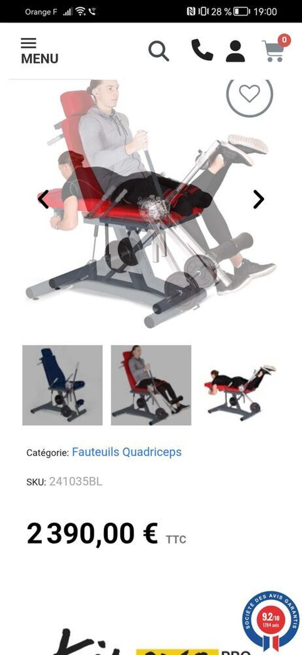 fauteuil quadriceps professionnel Sports