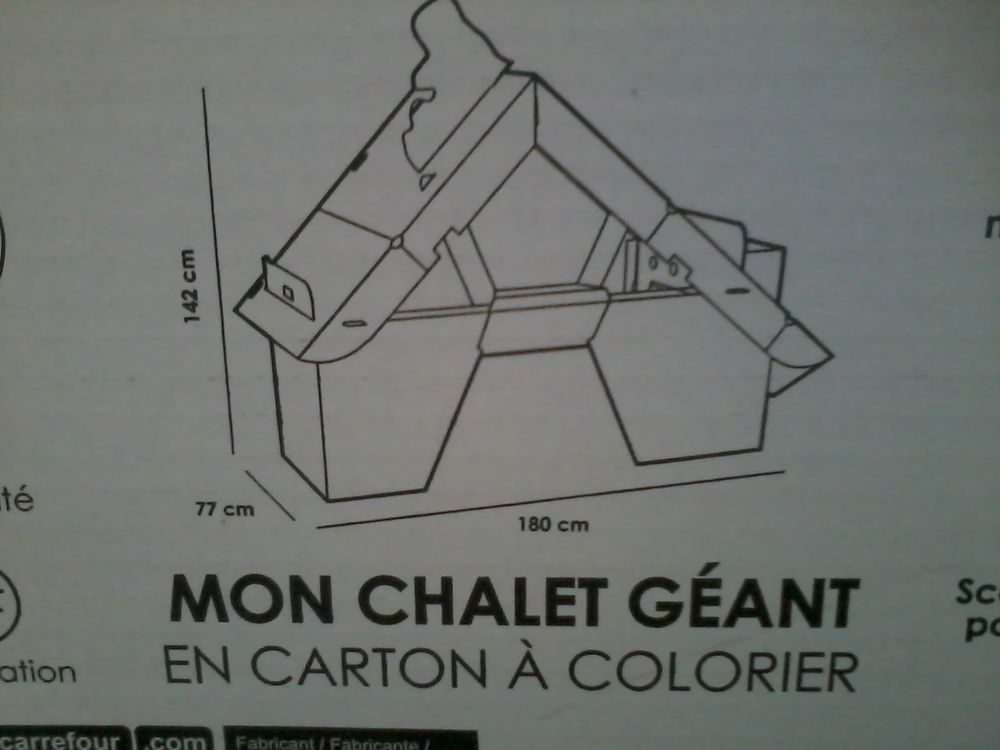 Chalet G&eacute;ant en Carton &agrave; Colorier Jeux / jouets