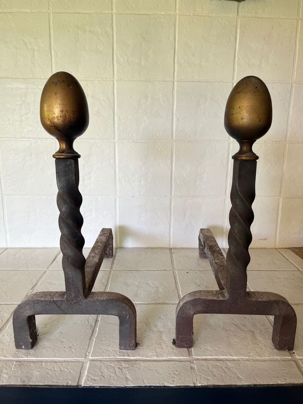 2 PAIRES DE CHENETS Décoration