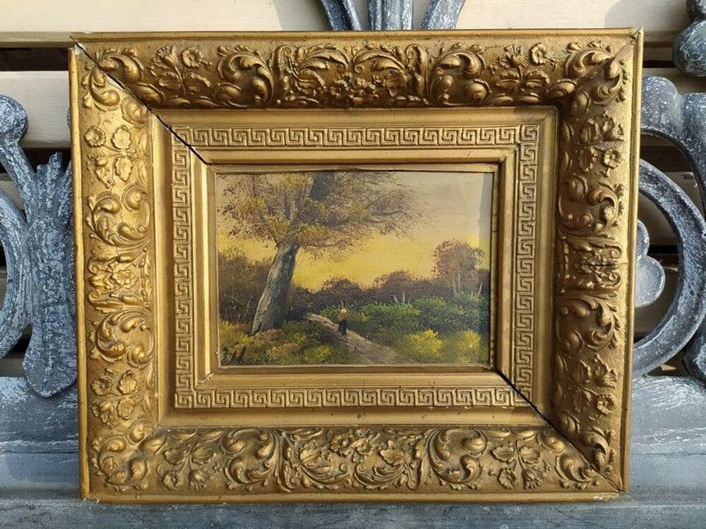 Ancien Tableau Paysage &Eacute;cole de Barbizon Sign&eacute; Jil 