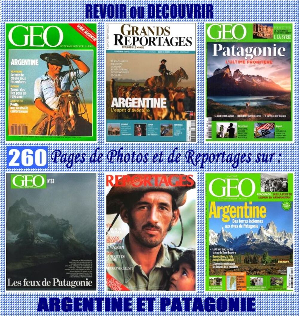 ARGENTINE - g&eacute;o - PATAGONIE / prixportcompris Livres et BD