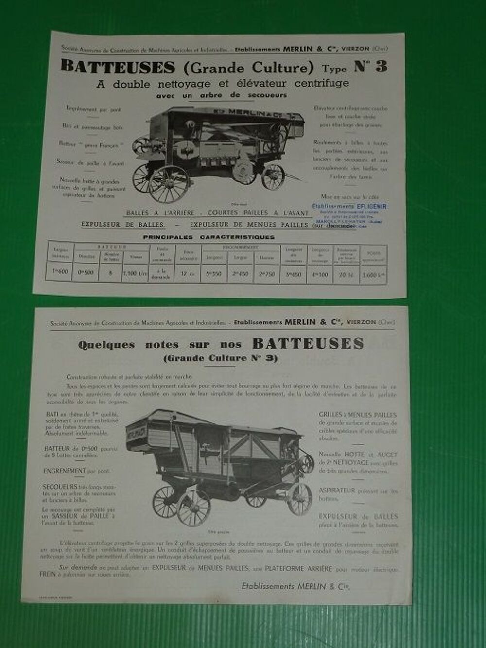 Prospectus Brochure de Batteuse . 