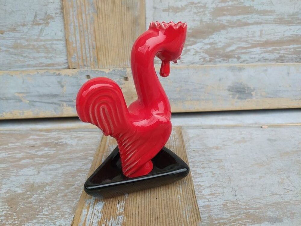 Bougeoir Coq Saint Andelain C&eacute;ramique Vintage 