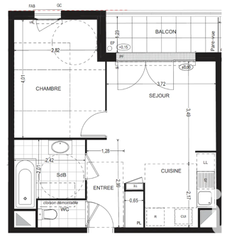 Appartement à vendre 2 pièces 41 m² Sannois